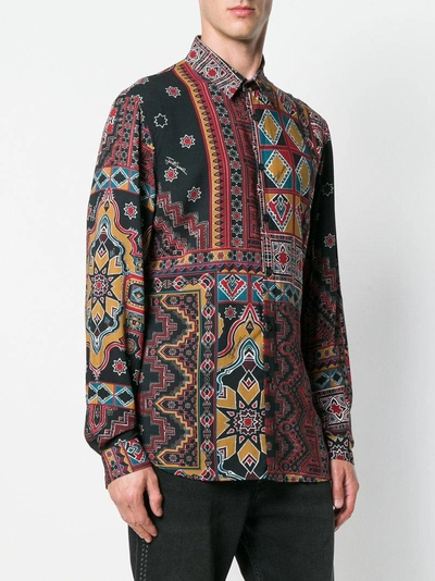 Shop Just Cavalli Printed Button Shirt In Brown