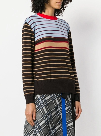 Shop Marni Open Back Striped Jumper - Brown