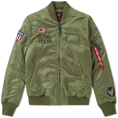 Shop Alpha Industries Ma-1 Vf Flying Tigers Jacket In Green