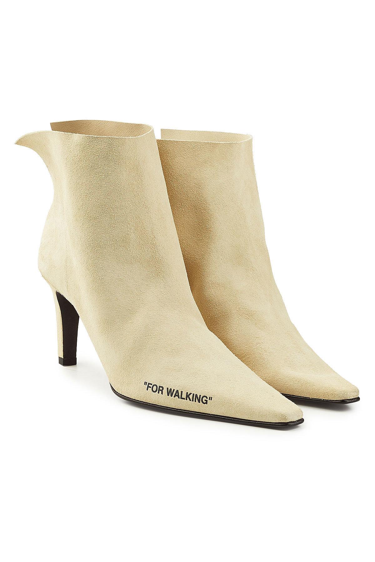 off white suede ankle boots