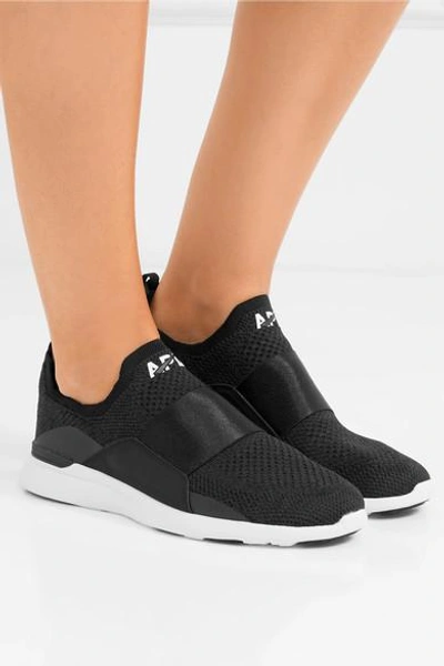 Shop Apl Athletic Propulsion Labs Techloom Bliss Mesh And Neoprene Sneakers In Black