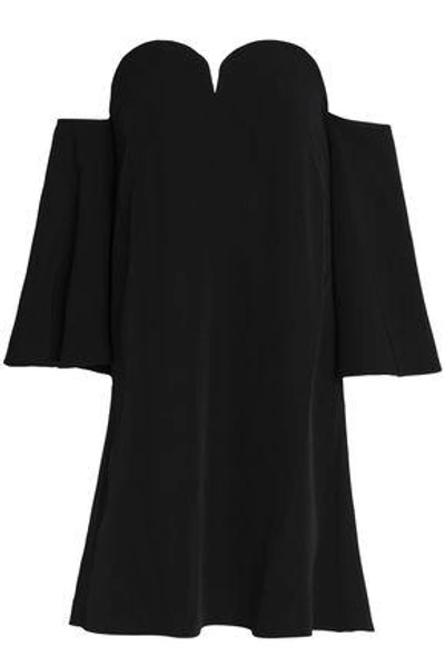 Shop Milly Woman Off-the-shoulder Cady Mini Dress Black