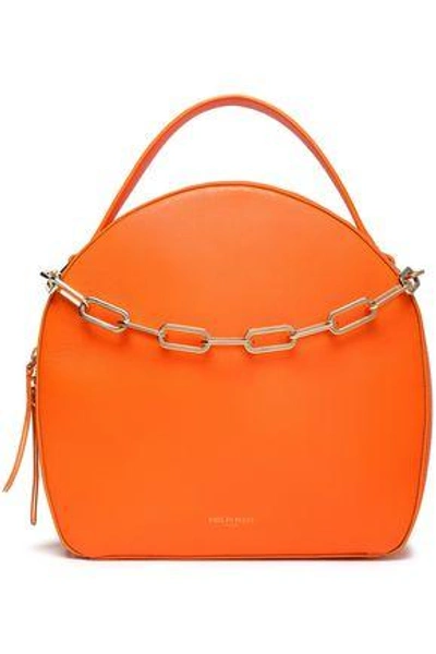 Shop Emilio Pucci Chain-trimmed Leather Tote In Orange