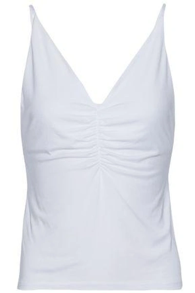 Shop Alexander Wang T T By Alexander Wang Woman Ruched Stretch-modal Camisole White
