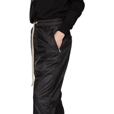 Shop Rick Owens Black Nylon Track Pants In 09 Black