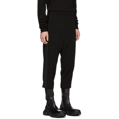 Shop Rick Owens Black Cropped Tux Trousers In 09 Black