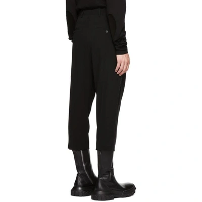 Shop Rick Owens Black Cropped Tux Trousers In 09 Black