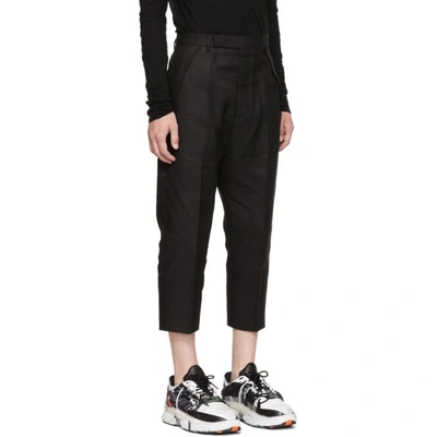 Shop Rick Owens Black Cropped Cargo Trousers In 09 Black