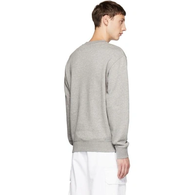 Shop Maison Kitsuné Maison Kitsune Grey Pixel Fox Sweatshirt In Grey Melang