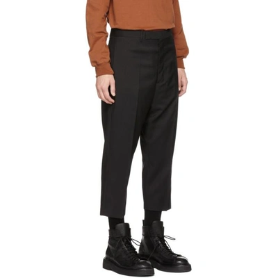 Shop Rick Owens Black Cropped Astaires Trousers