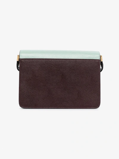 Shop Marni Green And Burgundy Trunk Leather Shoulder Bag In Red