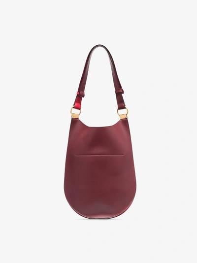 Shop Marni Red And Burgundy Bi-colour Leather Shoulder Bag
