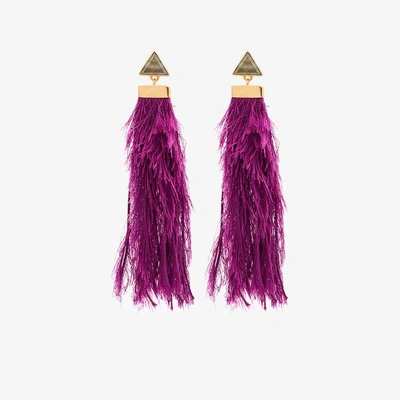 Shop Katerina Makriyianni Purple Rain Drop Earrings In Pink/purple