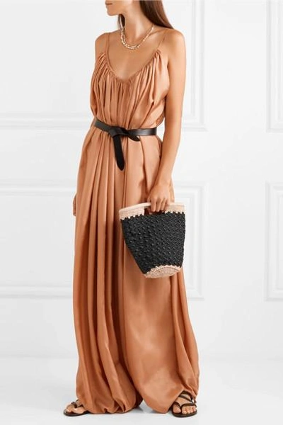 Shop Kalita Balloon Silk-habotai Jumpsuit In Bronze