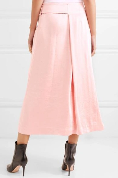 Shop Rejina Pyo Ellis Satin Wrap Midi Skirt In Peach