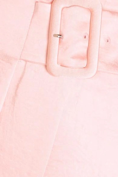 Shop Rejina Pyo Ellis Satin Wrap Midi Skirt In Peach