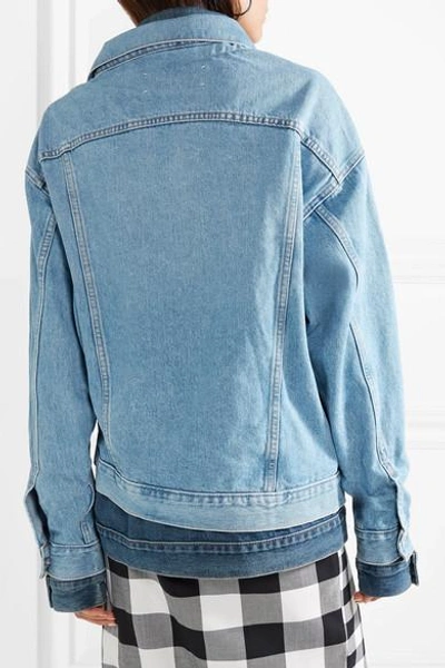 Shop Monse Oversized Layered Denim Jacket In Blue