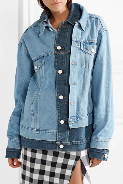 Shop Monse Oversized Layered Denim Jacket In Blue