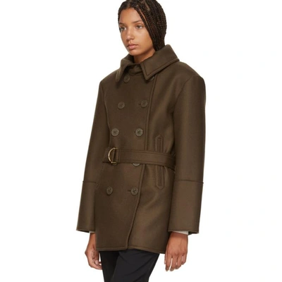 Shop Chloé Chloe Brown Short Trench Coat In 298 Char Br