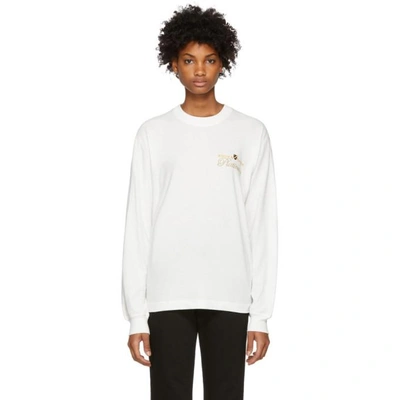Shop Alexander Wang White Long Sleeve T-shirt In 103softwhit