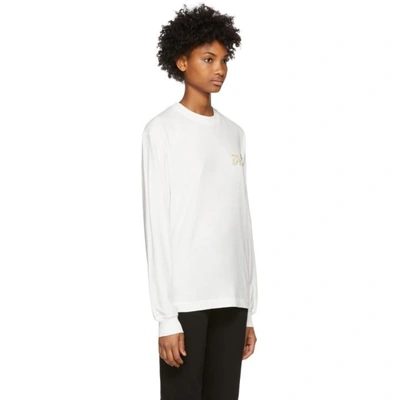 Shop Alexander Wang White Long Sleeve T-shirt In 103softwhit