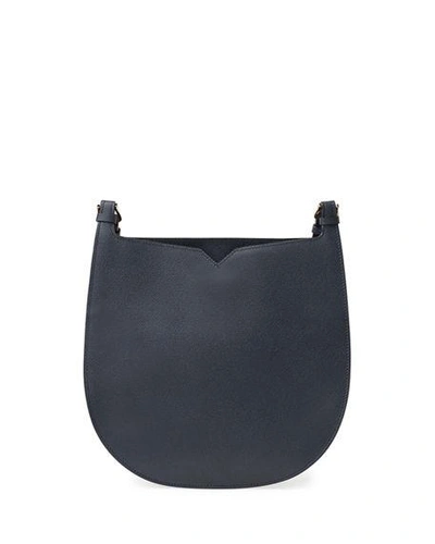 Shop Valextra Textured Small Hobo Bag In Blue