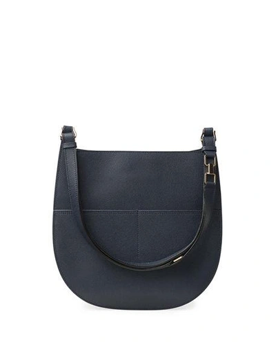 Shop Valextra Textured Small Hobo Bag In Blue