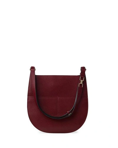 Shop Valextra Textured Small Hobo Bag In Red