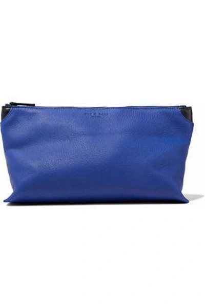 Shop Rag & Bone Woman Textured-leather Cosmetics Case Cobalt Blue