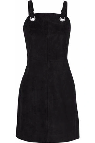 Shop Rag & Bone Croft Knotted Suede Mini Dress In Black