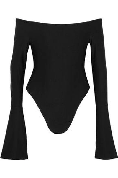 Shop Alix Woman Off-the-shoulder Stretch-jersey Bodysuit Black