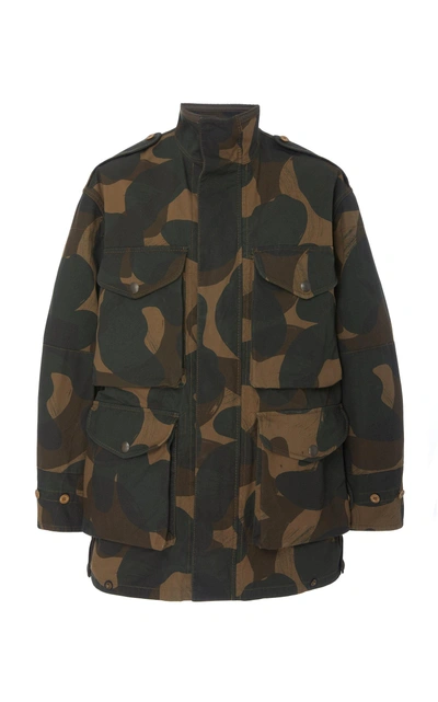 Shop Burberry Exbury Camouflage Cotton-canvas Jacket In Neutral
