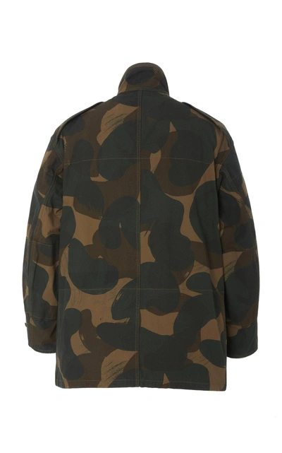 Shop Burberry Exbury Camouflage Cotton-canvas Jacket In Neutral