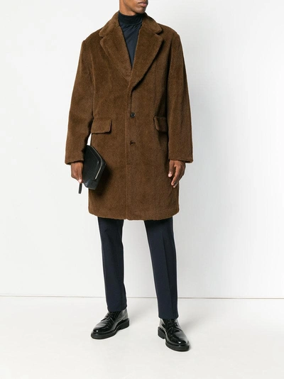 Shop Prada Single Breasted Coat - Brown