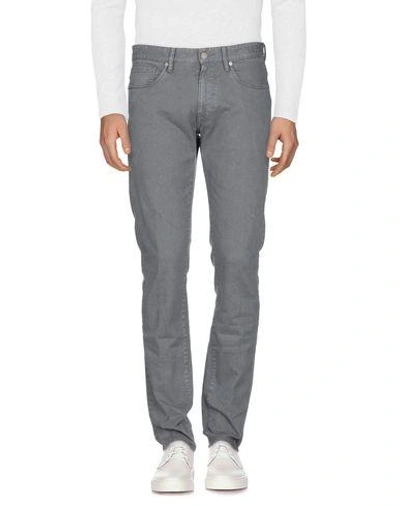 Shop Incotex Denim Pants In Grey