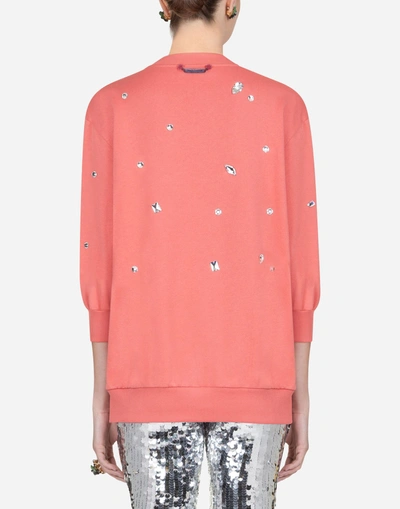 Shop Dolce & Gabbana Cotton Sweatshirt In Pink