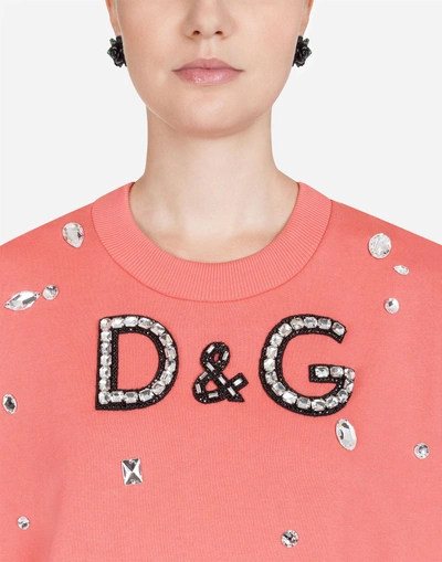 Shop Dolce & Gabbana Cotton Sweatshirt In Pink