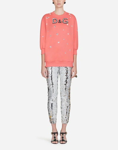 Shop Dolce & Gabbana Cotton Sweatshirt In Pink