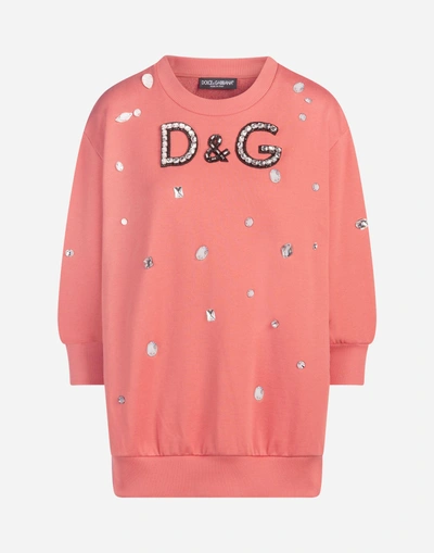 Shop Dolce & Gabbana Cotton Sweatshirt In Pink