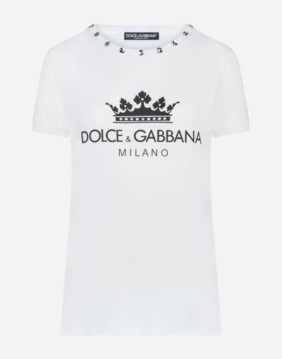 Shop Dolce & Gabbana Cotton T-shirt In White