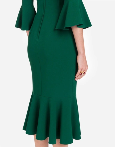 Shop Dolce & Gabbana Cady Dress In Green