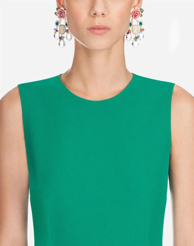 Shop Dolce & Gabbana Cady Dress In Green