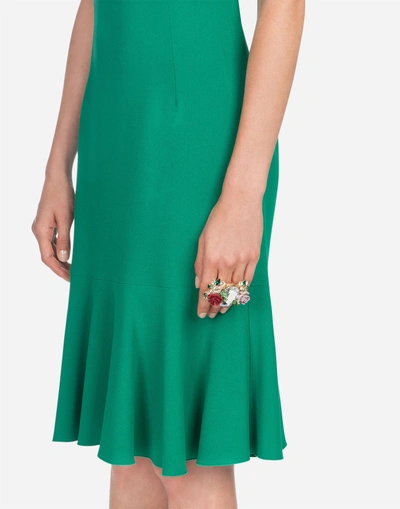 Shop Dolce & Gabbana Cady Dress In Green