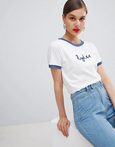 Shop Ryder Embroidered Logo T-shirt - Blue