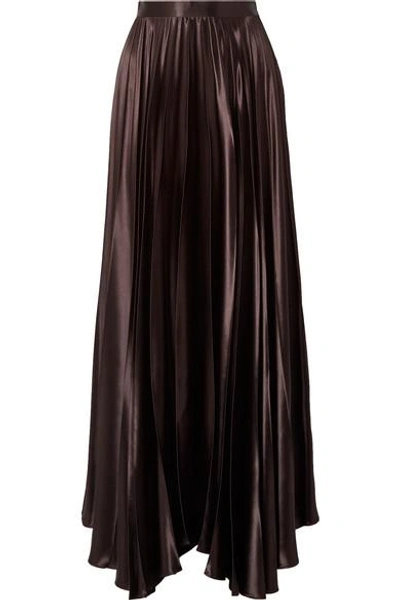 Shop The Row Vailen Charmeuse Maxi Skirt In Dark Brown