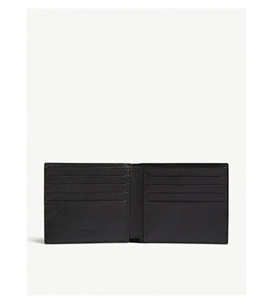 Shop Prada Logo Saffiano Leather Wallet In Black