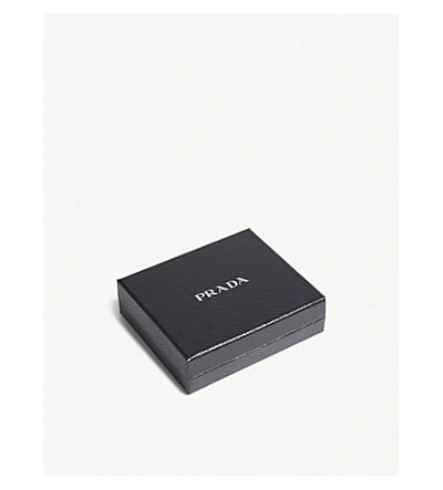 Shop Prada Logo Saffiano Leather Wallet In Black
