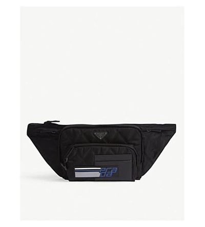 Shop Prada Tessuto Impuntu Belt Bag In Black