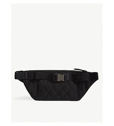 Shop Prada Tessuto Impuntu Belt Bag In Black