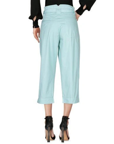 Shop Armani Jeans Cropped Pants & Culottes In Light Green